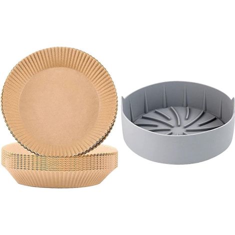 51-teiliges Einweg-Backpapier-Set aus Silikontopf und Fritteuse, Antihaft-Papiereinlage, Mikro-Fritteusen-Backpapier-Set (1/4)