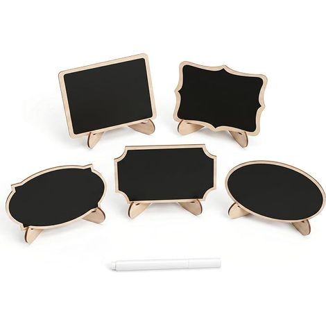 14 Mini tableaux de craie avec supports et 1 stylo (1/5)