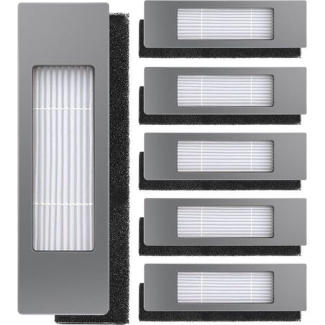 6 filtres adaptés pour Ecovacs T5 / T5 MAX / T8 / N5 / DX55 / DJ65 - Filtre d'aspirateur - Pièce pour aspirateur (1/5)
