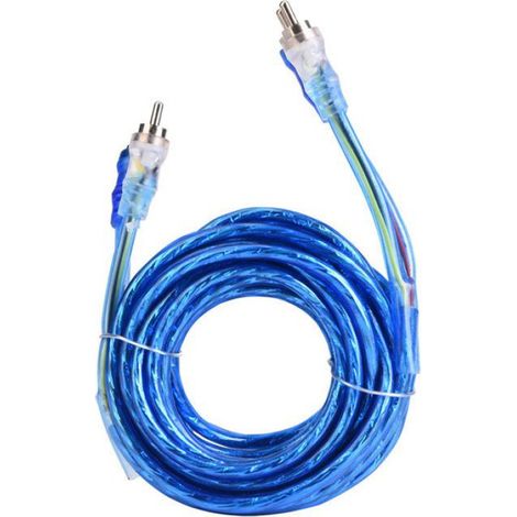 Câble D'installation Amplificateur Subwoofer - 500 Cm Alimentation Rouge - 503 Cm Interconnexion Bleu - Pour Système Audio Auto Jusqu'à 2800 W - Kit Complet (1/5)