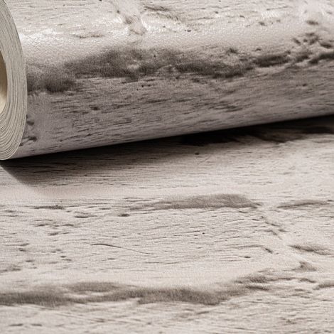 Smooth Metallic Shimmer Free Style Painted Brick Effect Grey Silver Wallpaper (1/4)