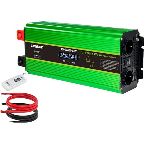 Inverter a onda sinusoidale pura, potenza 4000W, compatibile con prese UE, 24V 8000W EU (1/2)