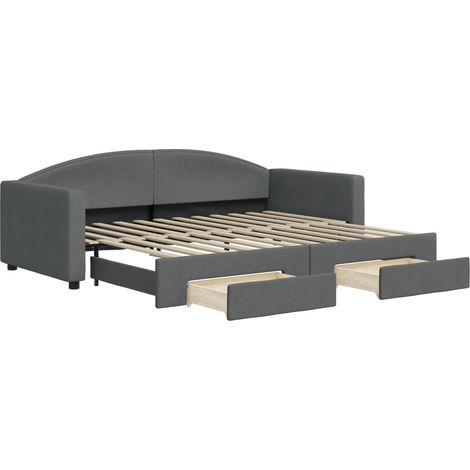 Maison Exclusive - Divano Letto Estraibile Cassetti Grigio Scuro 90x200cm Tessuto