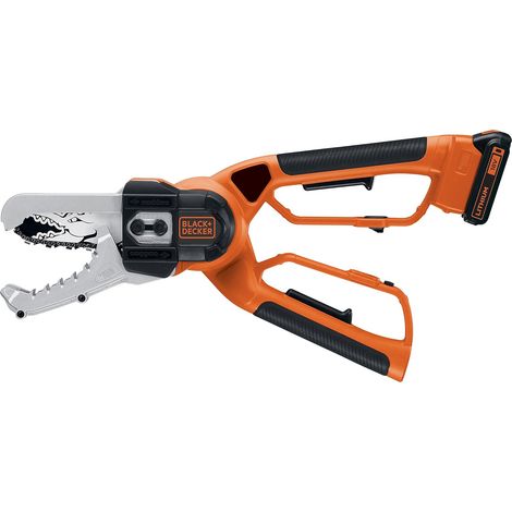 Black & Decker – Coupe-branches à batterie 18V – Longueur 15 cm – Capacité de coupe 10 cm – GKC1000L – Technologie de sécurité ALLIGATOR