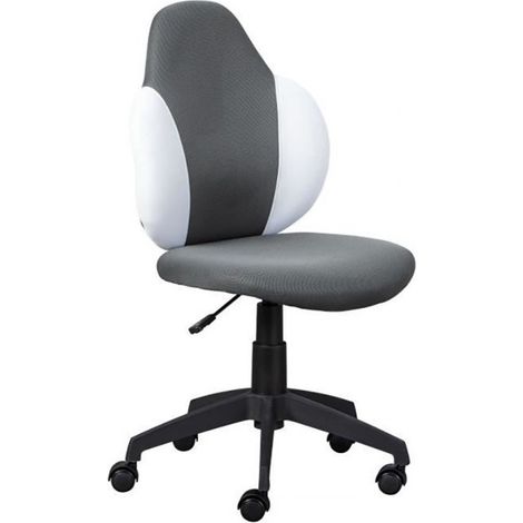 Chaise de Bureau Enfant Pivotante à Roulettes avec assise rembourrée, coloris Gris foncé / blanc - Longueur 52 x Profondeur 56 x Hauteur 103,5 cm (1/3)