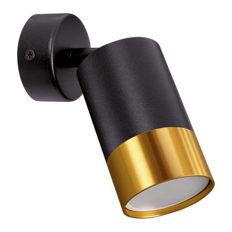 Wandleuchte schwarz-goldene, bewegliche Spotleuchte, GU10 35W IP20 Ideus 04131