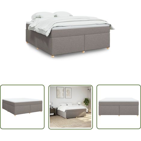 vidaXL Sommier à lattes de lit avec matelas Taupe 180x200 cm Tissu (1/5)