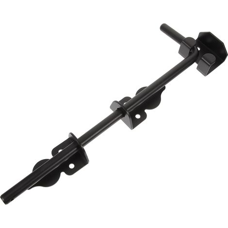 Bloc Portail Extérieur Sol en Fer Noir F-type, Loquet Porte Coulissant Renforcé pour Clôtures en Bois, Sécurité Accrue en Usage Résidentiel et Commercial (1/5)