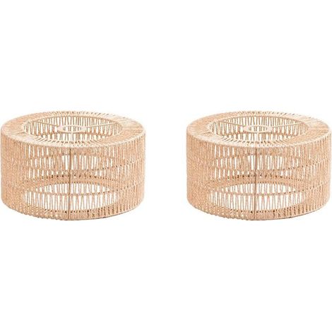 2X Abat-Jour en Corde de Papier pour Plafonnier, Style Bohème, Protection D'Ampoule pour Restaurant, Café, Salon, 22 X 11 cm