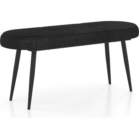 113 cm sitzbank mit kissen amp metallbeinen polsterbank ottomane bis 300 kg belastbar schwarz