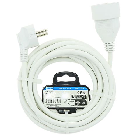 Prolongateur 5 mètres IP20 Blanc - SIANCE (1/2)