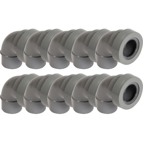 10 coudes pvc évacuation Ø50 Mâle Femelle 87°30 - Nicoll (1/4)