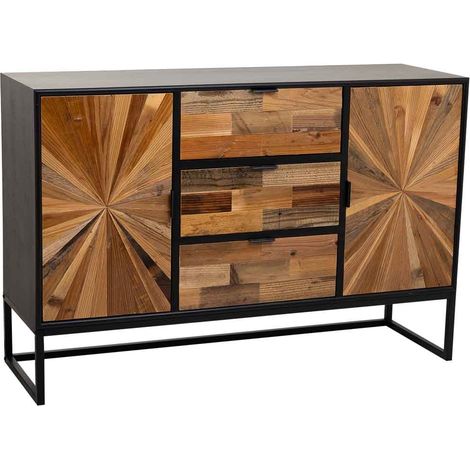 Aparador de madera marrón 120x38x78cm (1/5)