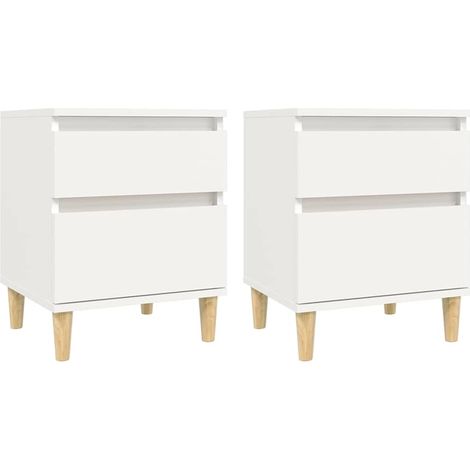 vidaXL Mesitas de noche 2 unidades color blanco 40x35x50 cm (1/2)