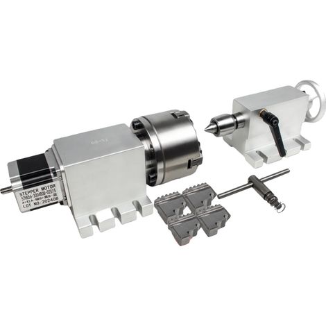 Eje giratorio, reductor armónico sin holgura, compatible con NEMA23, Just Rotary, 3 mordazas K11-100-b, 50-1 Radio-b (1/2)
