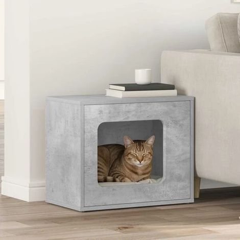 Niche pour chat en béton, 51 x 30 x 42,5 cm, bois d'ingénierie