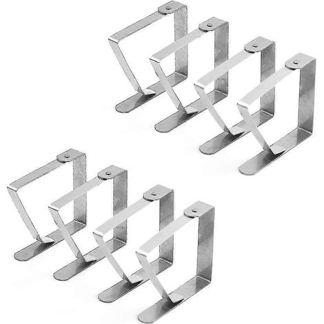 Grande pince à nappe en acier inoxydable 8 x 7 cm, lot de 8 (1/5)