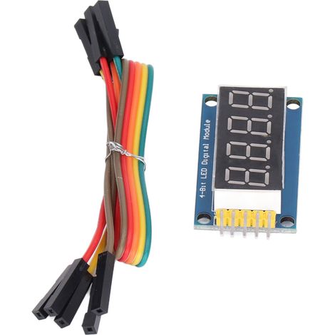 Module tube numérique 4 chiffres 74HC595, afficheur LED ajustable avec cavalier, alimentation 3,3V-5V, pilote intégré pour projets DIY (1/5)