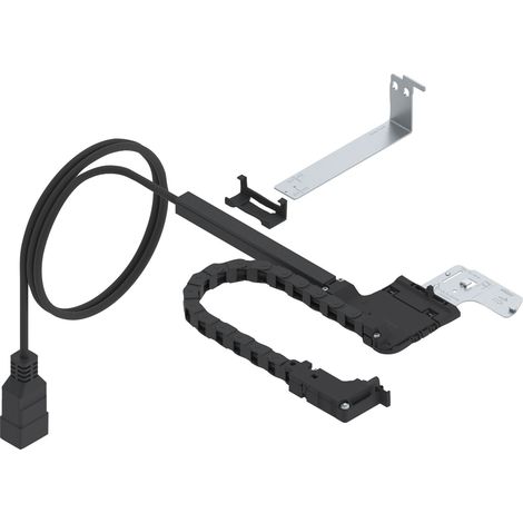 Blum Amperos AC Kabelführung, Kabelmanagement Schublade Steckdosenversteck, einfache Montage, Kunststoff schwarz, 450mm
