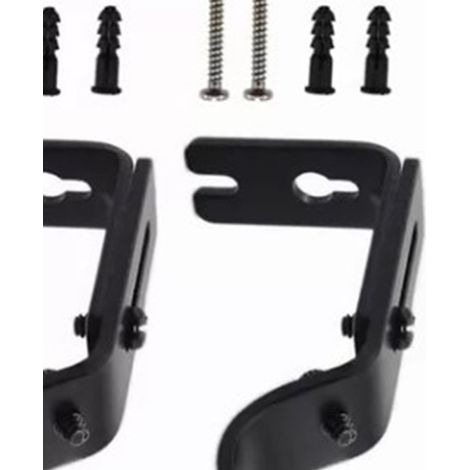 Modernes minimalistisches Gardinenzubehör, Eisenhalterung, verstellbare Gardinenstange, Stützrahmen für eine einzelne Stange, schwarz, 3er-Set. (1/4)
