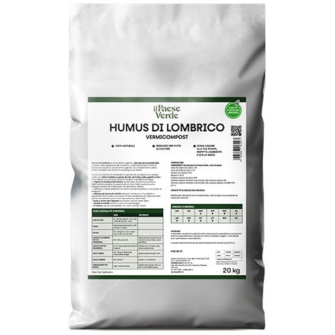 Humus di lombrico (Agrilombrico) (20 Kg), terriccio per piante e fiori