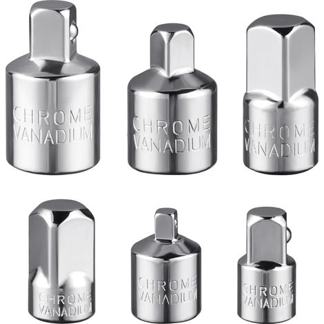 Jeu d’adaptateurs de Douilles, 6 Pièces Adaptateur à Cliquet Réducteur de Douille 1/2" à 3/8",3/8" à 1/2",3/8" à 1/4",1/4" à 3/8",1/2" à 1/4",1/4" à 1/2" pour Cliquets à écrous, Douilles (1/5)