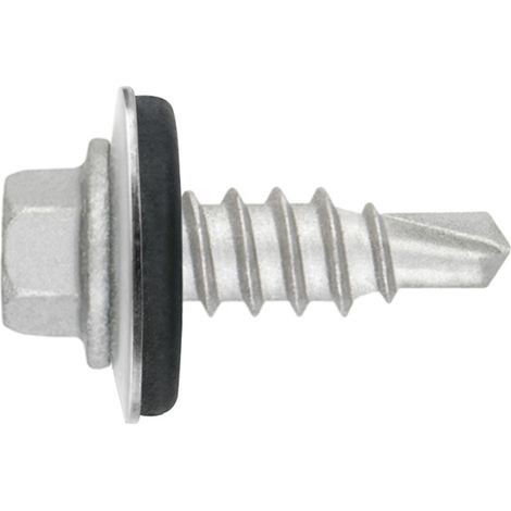 Boite de 500 - Vis autoperceuse tête hexagonale avec rondelle - Pointe foreuse reduite - Inox A2 6,25 x 25 P-16 - Boite de 500 (1/2)