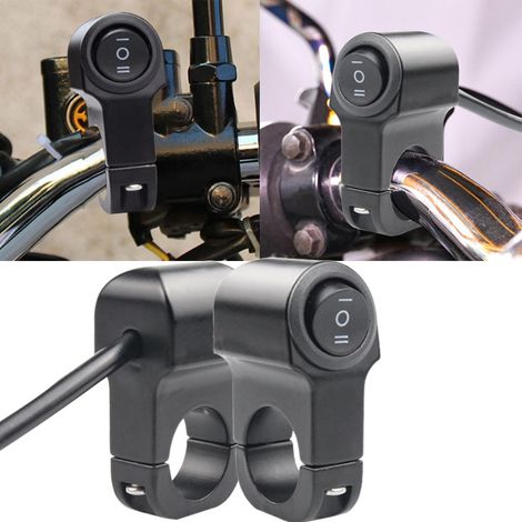 Motorcycle aluminum alloy handlebar headlight switch, 22 cm (7/8"), waterproof, 3 wires, retro style