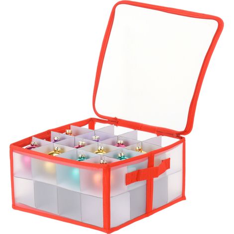 Aufbewahrungsbox für Christbaumkugeln - für 32 Kugeln - Sortierbox Kiste für Weihnachtsschmuck faltbar