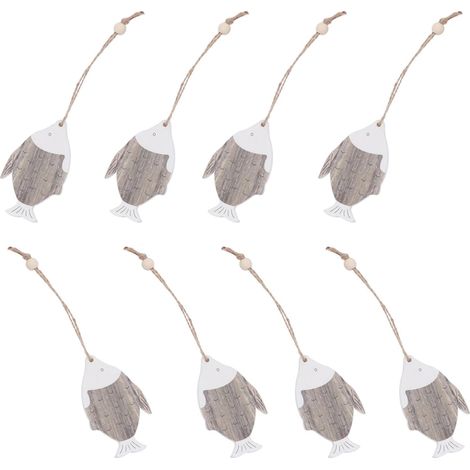 Pendentifs en bois en forme de poisson, décoration suspendue, thème île côtière (1/5)