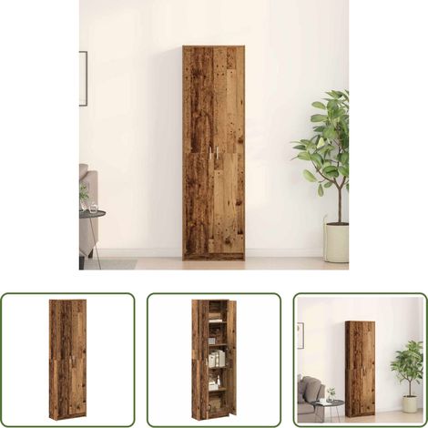 Kleiderschrank Altholz -  Kleiderschrank mit Regal Altholz 55 x 25 x 189 cm Holzwerkstoff (1/5)
