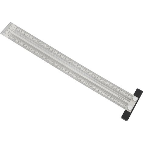 Règle de traçage en T en acier inoxydable de haute précision pour le travail du bois, 400 mm, adaptée aux travaux de menuiserie. (1/5)