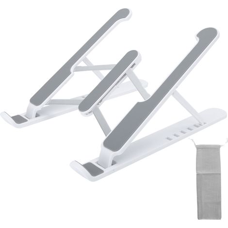 Support pour PC Portable, Support d'Ordinateur Portable Réglable et Pliable, Base de Refroidissement avec Bracket, 1117in, Blanc (1/5)