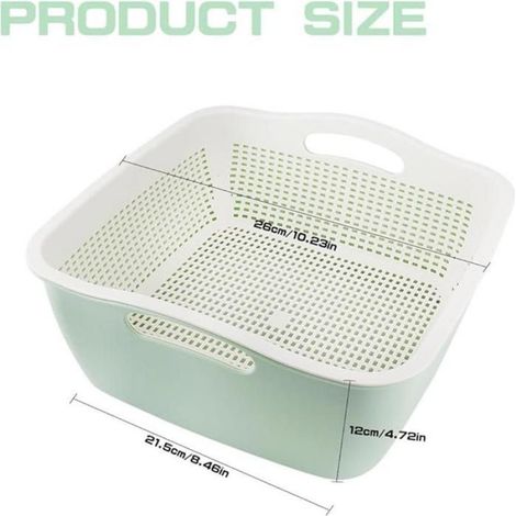 Panier d'égouttage double couche en plastique pour fruits et légumes, panier de lavage, panier de rangement alimentaire multicouche (1/5)