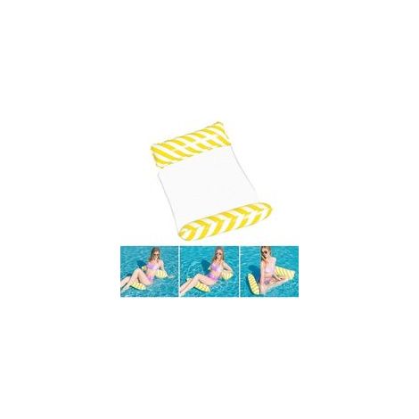 Jaune , Hamac Flottant Gonflable lit Flottant Polyvalent hamac de Natation 4 en 1 (Selle, Chaise Longue, dériveur, hamac), buse Anti-Fuite, Plage de scellement Solide et Tapis de Piscine (1/5)