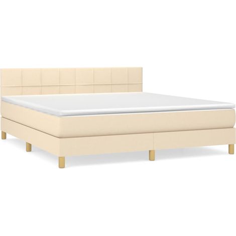 Maison Exclusive - Boxspringbett mit Matratze Creme 180x200 cm St