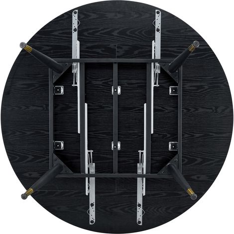 Ausziehbarer Esstisch 135x85x77 cm aus schwarzem MDF, platzsparend für die Küche – MEUBLIV (1/5)