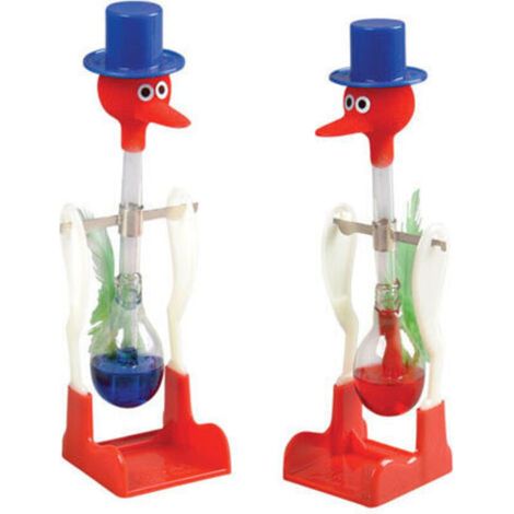 Non Stop Liquid Drinking Glass Bird Funny Duck Drink Water Desk Toy Drinking Bird (Bleu) (1/3)