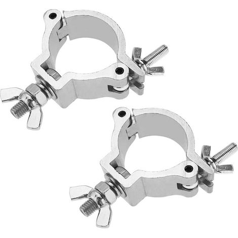 SABIR 2 pièces Aluminium Truss Clamp Crochet de fixation pour déplacer des lumières de scène et des projecteurs Crochet de fixation, Argent (1/5)