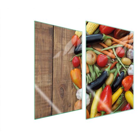 PIASTRA PROTETTIVA IN VETRO PER CUCINA 2x35x52 VERDURE (1/5)