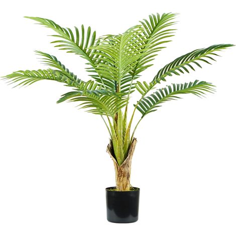 Pianta Artificiale Palma Areca H90 cm con Vaso Verde
