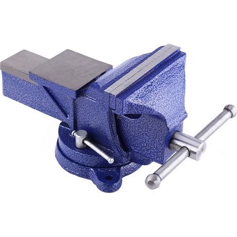 Heavy-duty blue cast iron vise for milling and metalworking (5") (1/5)