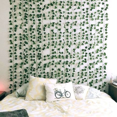 12 Guirlande, Lierre artificiel, 2,1m, Soie et plastique, Décoration murale, Mariage et intérieur (1/3)