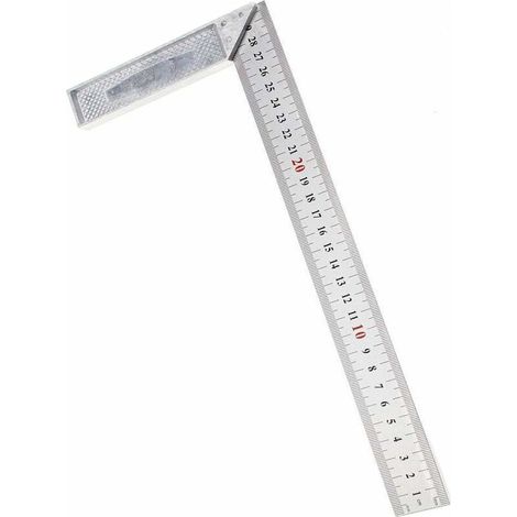 Carré De Menuisier - Règle À Angle Droit En L - Alliage D'aluminium - 30 Cm - Précision 1 Mm - Pour Bois Et Construction (1/5)