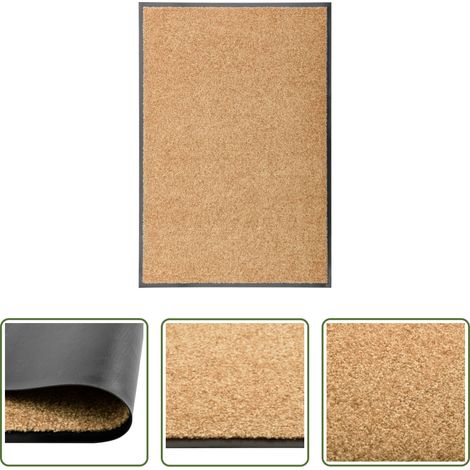 vidaXL Tapis anti-poussière - Paillasson lavable Crème 60x90 cm (1/5)