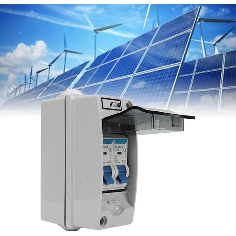 Boîtier de distribution extérieur étanche SEG-63 à 2 voies avec disjoncteur de type C et poignée bleue, 230 V, modèle C : C6+C16 (1/5)