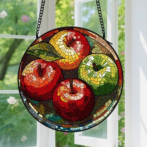 Suspension en vitrail, attrape-soleil artistique minimaliste, décoration intérieure unique, cadeau Fête des Pères, Anniversaire pour homme, femme 20 cm (1/5)