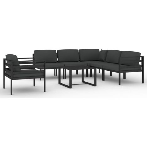Maison Exclusive - 7-tlg. Garten-Lounge-Set mit Kissen Aluminium