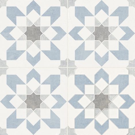 Carrelage effet Carreau ciment Levoria Bleu 22,3x22,3x0,9 cm Elior - Sol et mur intérieur (vendu par carton de 0,65 m²) - RO'MA CARRELAGE