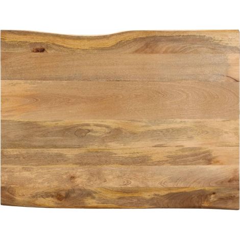 Tischplatte mit Baumkante 90x80x3,8 cm Massivholz Mango